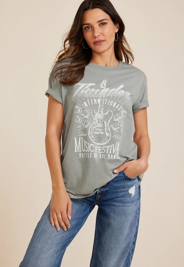 Thunder Music Festival Oversized Graphic Tee | Maurices