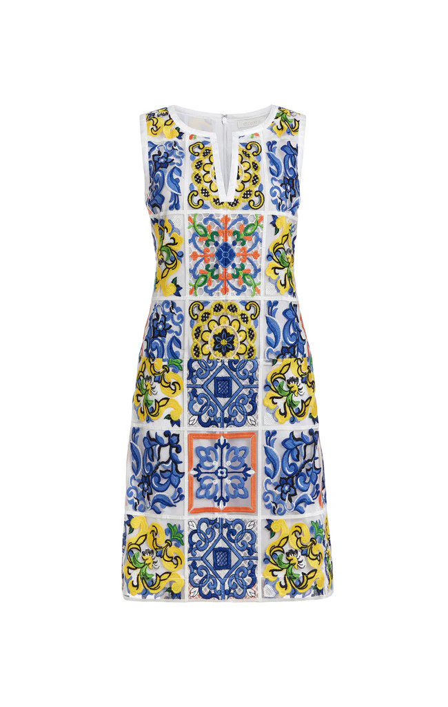 Embroidered Majolica-Tile Dress | Etcetera