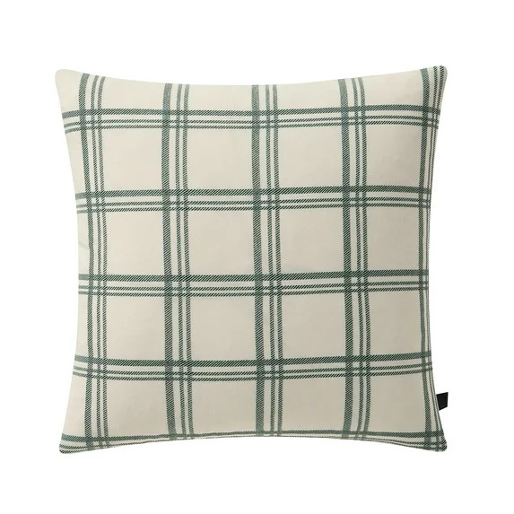 My Texas House 18" x 18" Green Windowpane Plaid Cotton Decorative Pillow Cover - Walmart.com | Walmart (US)