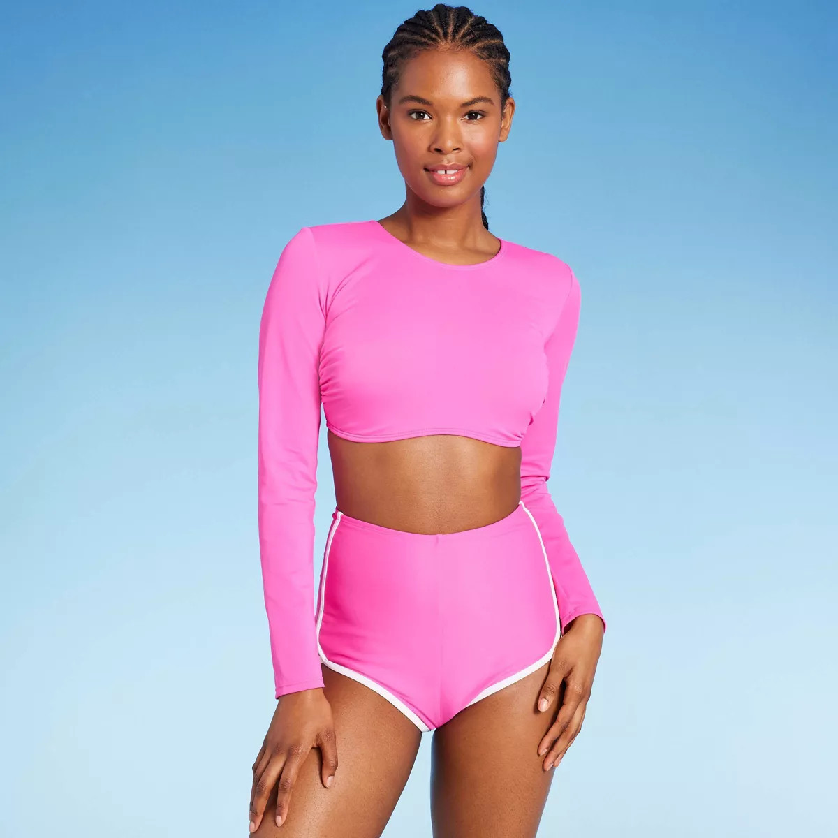 Women's Cropped Open Back Rashguard - Wild Fable™ | Target