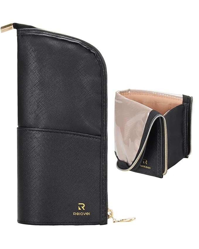 Makeup Brush Case Makeup Brush Holder Travel Professional Cosmetic Bag Artist Storage Bag Stand-u... | Amazon (US)