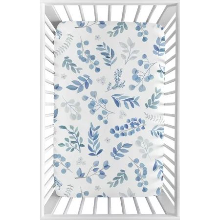 Sweet Jojo Designs Floral Leaf Boy or Girl Fitted Mini Crib Sheet Baby Nursery For Portable Crib or  | Walmart (US)