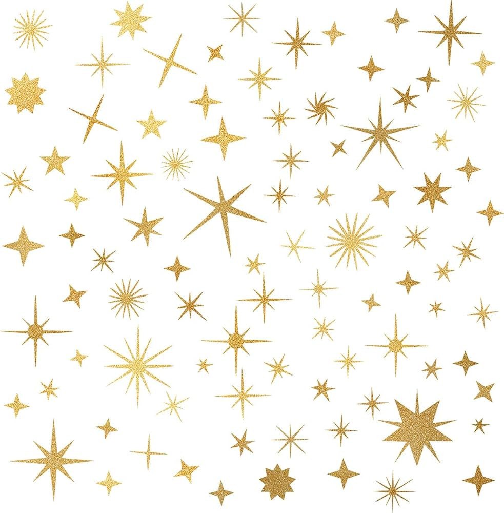 Sparkle Decals Star Decals, Nursery Wall Decal, Kids Room Decor, Star Wall Decor, Sparkle Wall Ar... | Amazon (US)