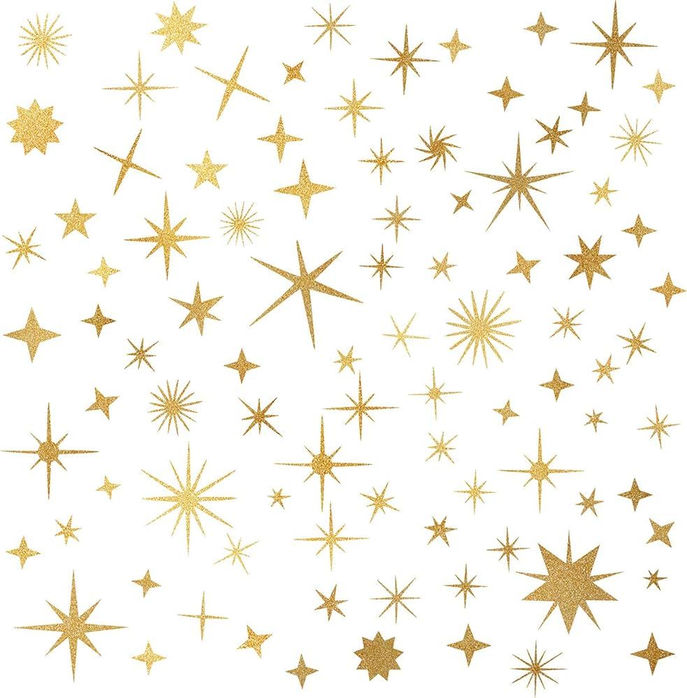 Sparkle Decals Star Decals, Nursery Wall Decal, Kids Room Decor, Star Wall Decor, Sparkle Wall Ar... | Amazon (US)