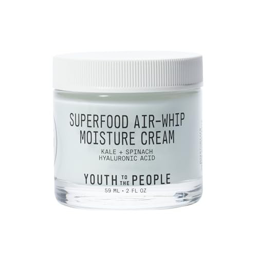 Youth To The People Superfood Air-Whip Moisture Cream Full Size - Kale + Green Tea Hyaluronic Acid Face Moisturizer, Smooths + Hydrates Up to 48HR with Dewy Glow, Non-Greasy Lightweight Gel - 2 fl oz | Amazon (US)