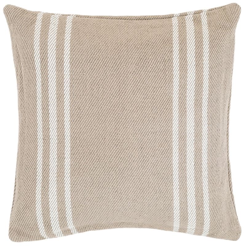 Cape Stripe Platinum/White Indoor/Outdoor Decorative Pillow Cover | Annie Selke