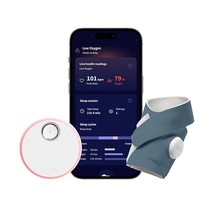 Owlet Dream Sock – Smart Wearable Baby Monitor, Infant SpO2 Monitor Tracks Heart Rate & Oxygen ... | Amazon (US)