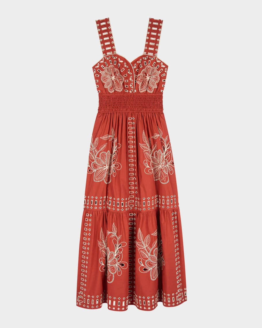Fawn Embroidered Midi Dress | Neiman Marcus