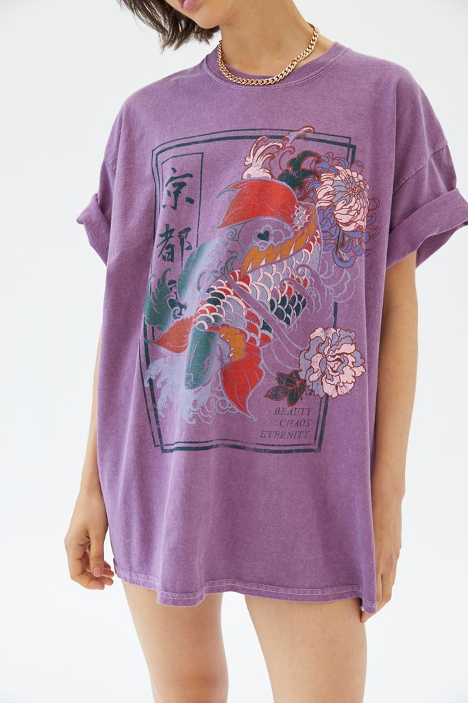 Beauty And Chaos Koi Fish T-Shirt Dress | Urban Outfitters (US and RoW)