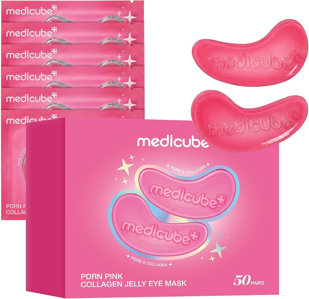 medicube Jelly Eye Mask PDRN Pink Collagen | Hydrogel Eye Patches with PDRN, Collagen, NAD | Refr... | Amazon (US)
