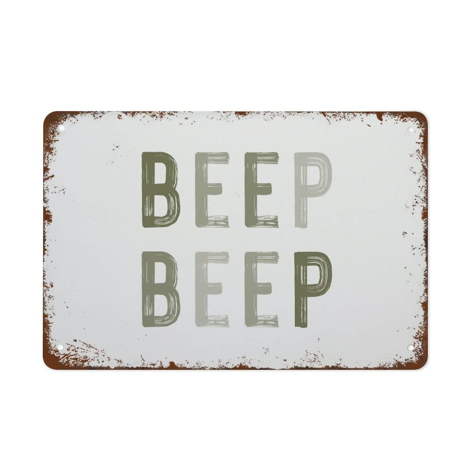 Funny Vintage Tin Metal Sign Beep Beep Nursery Decor Cars Theme Boys Room Wall Decor Green Toddle... | Amazon (US)