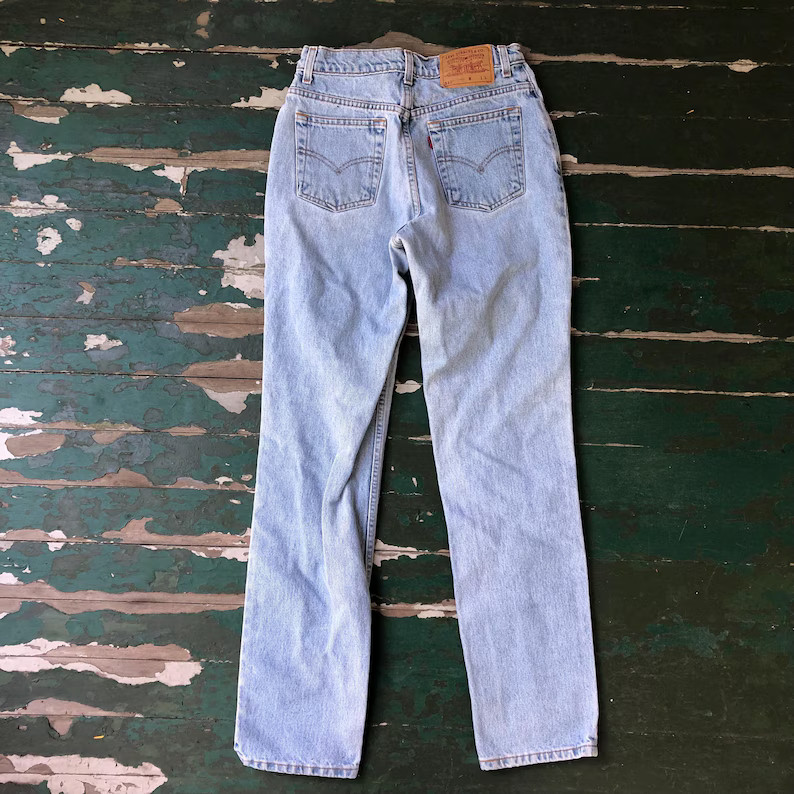 Vintage 1990s Levi 512 Light Wash, Straight Leg, Long Inseam - Etsy | Etsy (US)