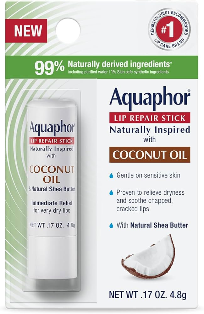 Aquaphor Naturally Inspired Lip Repair Stick with Coconut Oil and Natural Shea Butter, Hydrating ... | Amazon (US)