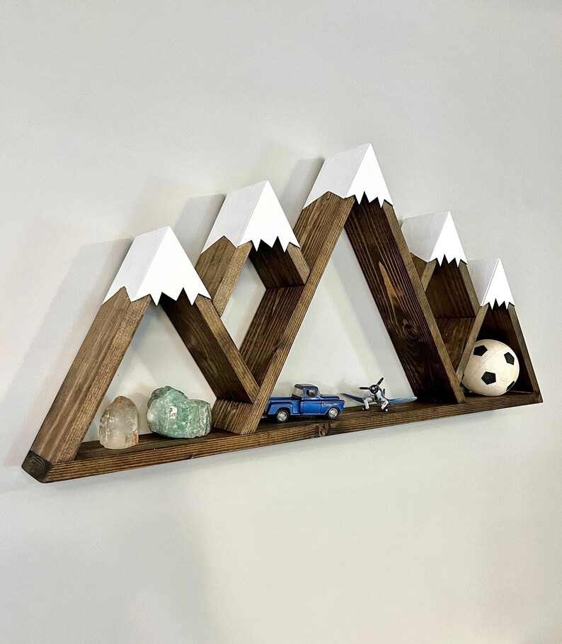Boys Nursery Mountain Decor Rustic Floating Wood Shelf for Baby Room Home Decor Gift for Boys Roo... | Etsy (US)