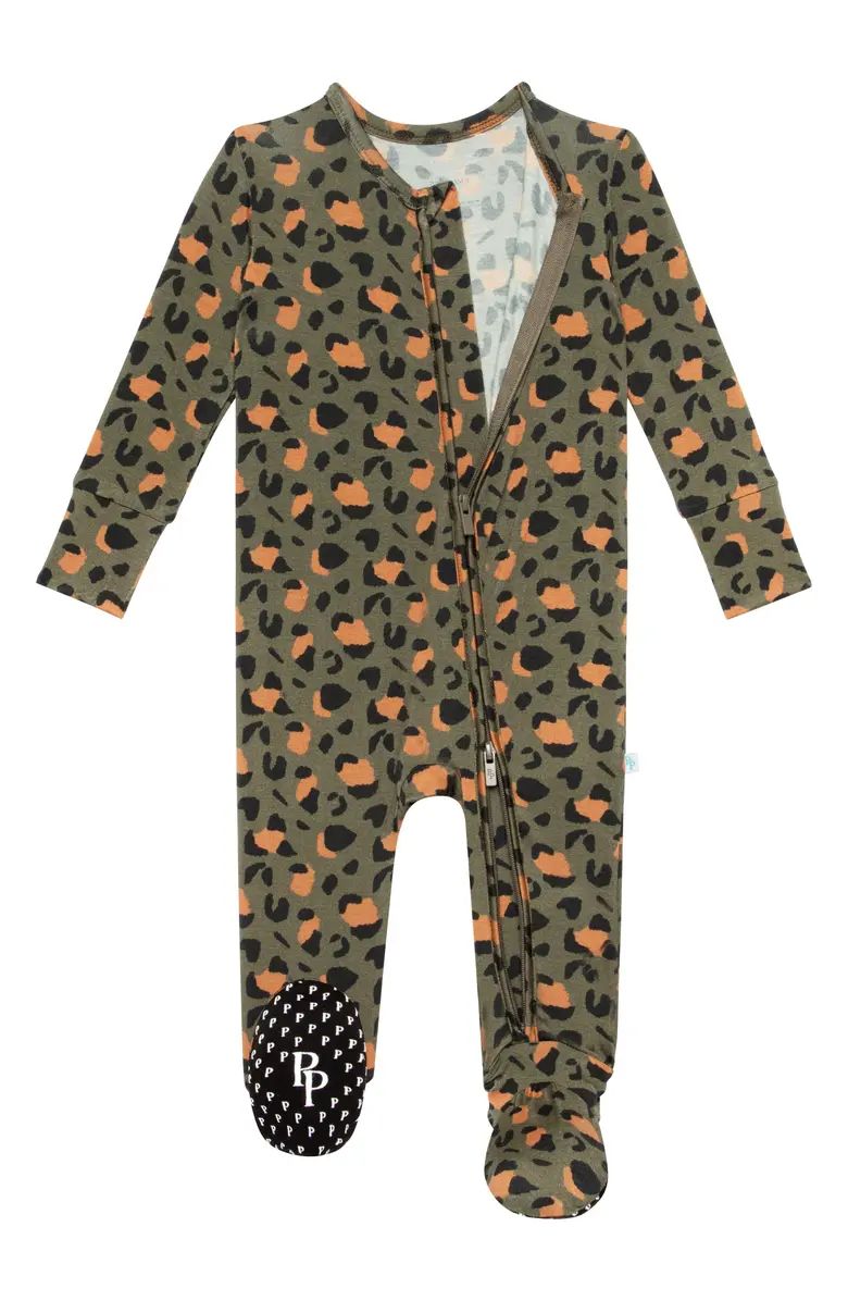 Posh Peanut Eli Leopard Print Zipper Footed Sleep Bodysuit | Nordstromrack | Nordstrom Rack