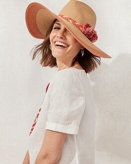 Floral-Detail Straw Hat | Chico's