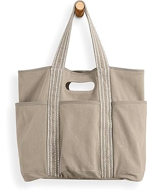 ODODOS 29L Oversized Canvas Tote Bag Large Capacity Open Top Shoulder Bags for Gym Workout Shoppi... | Amazon (US)