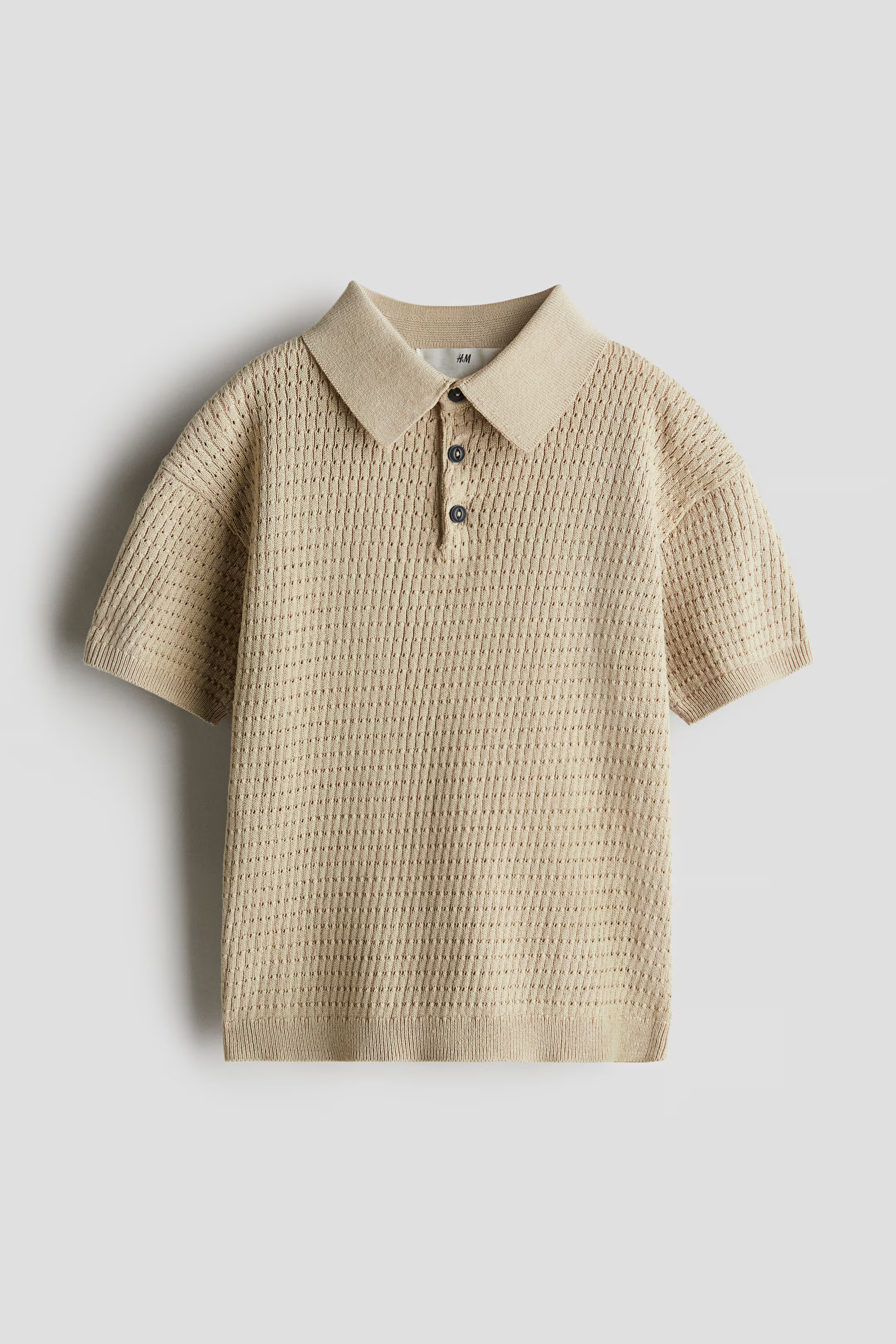 Cotton-Knit Polo Shirt - Light dusty blue - Kids | H&M US | H&M (US + CA)