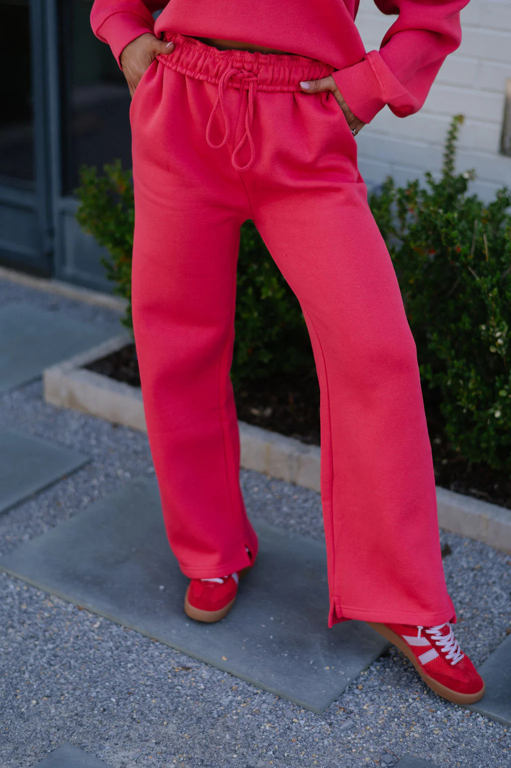 Essential Fleece Sweatpants-Cherry | These Three