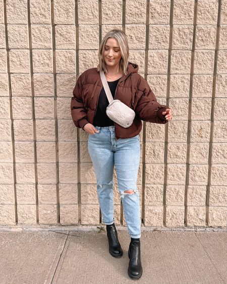 Winter outfit - brown puffer jacket (size L), straight leg jeans (size 10), lululemon sherpa belt bag, black chelsea boots (TTS)

Casual winter outfits, winter jackets, neutral outfits


#LTKSeasonal #LTKFind #LTKstyletip
