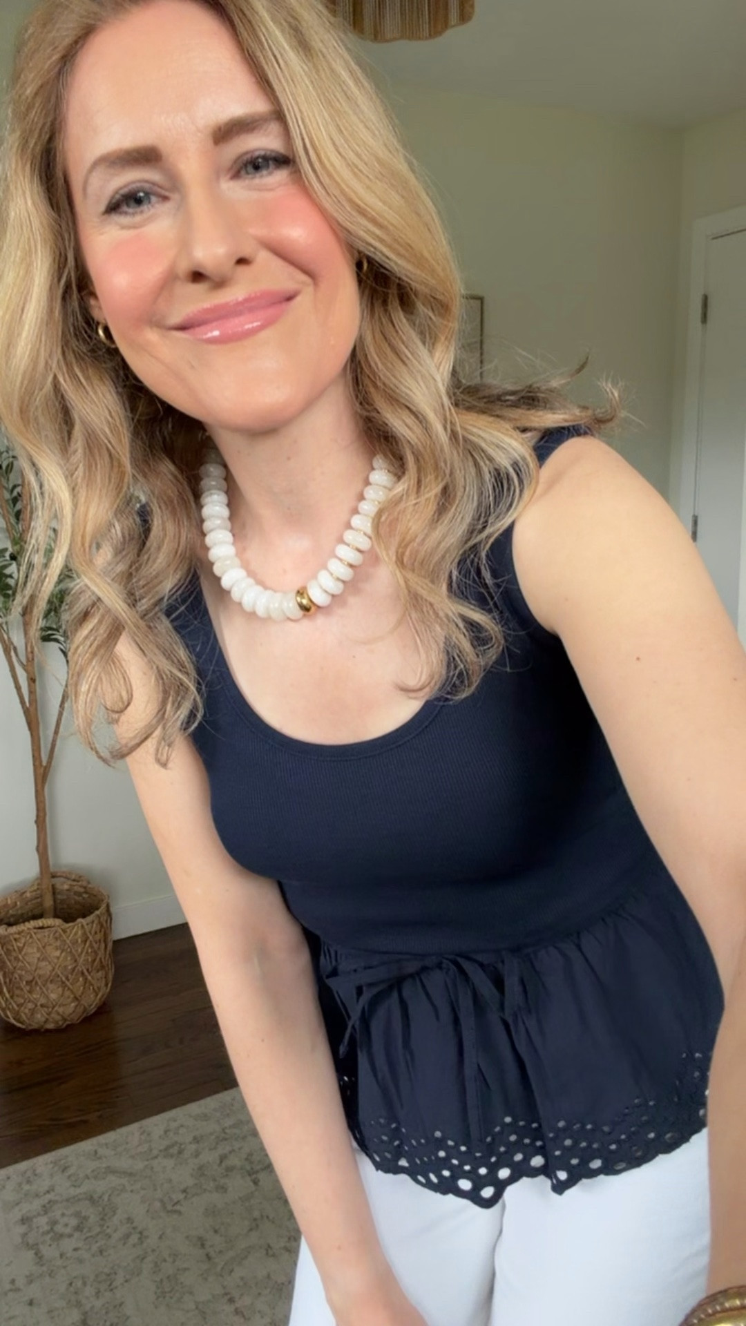 I had shared this peplum top in Stories and got a few questions about it so wanted to circle back with a try-on. The peplum is hitting me in the wrong place and digging in; sizing up won’t solve this because then the top is too low cut and my bra shows. Might work for you, it is cute but I have to pass! I’m in a small. #walmartfashion

#LTKOver40