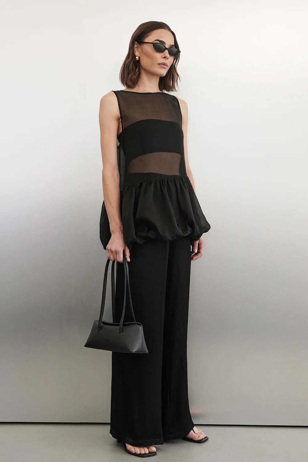 MYA BLACK SATIN PANT | DISSH