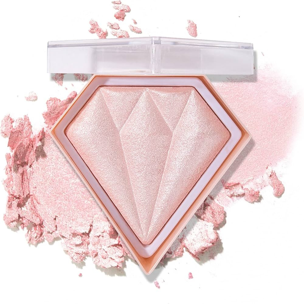 Face Pink Blush Highlighter Makeup Palette Shimmer Contour Powder Waterproof Long-Lasting, Bright... | Amazon (US)