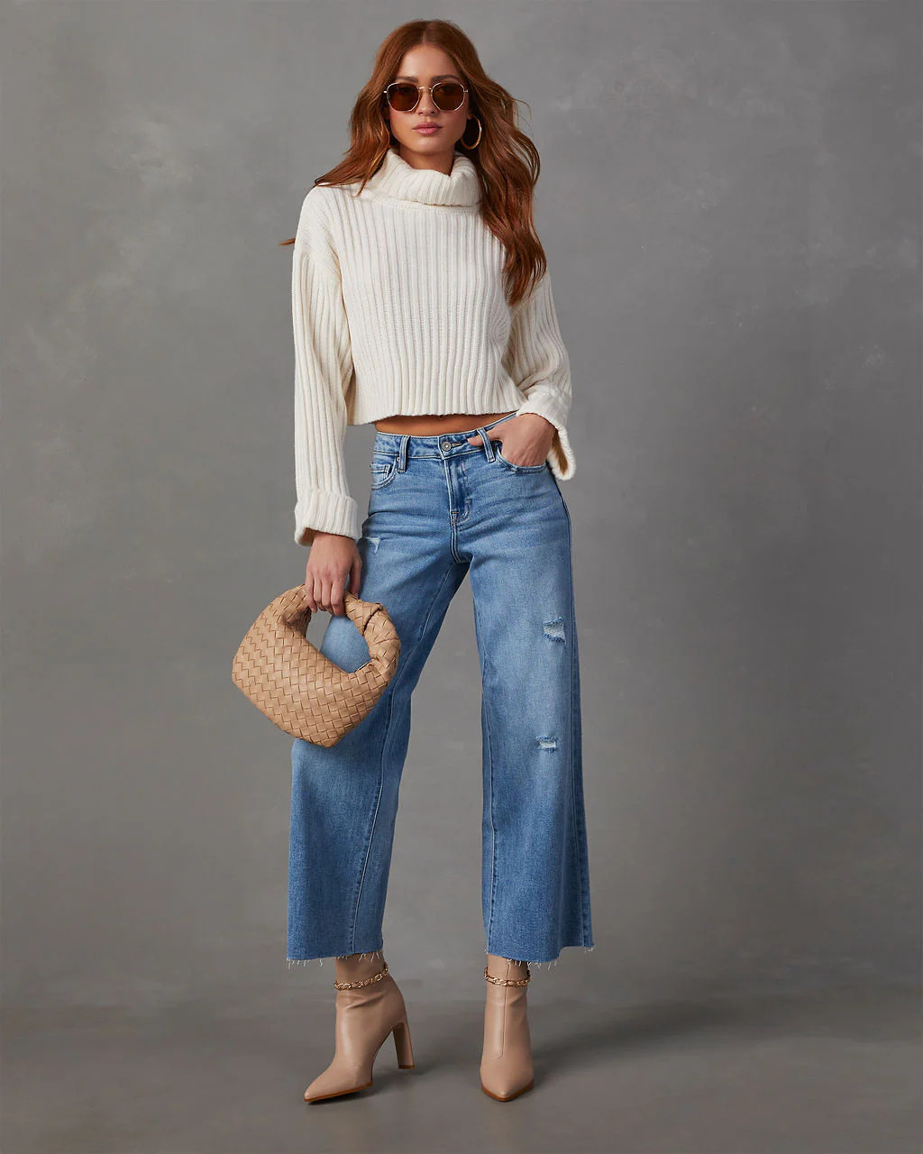 Caleb High Rise Wide Leg Stretch Jeans | VICI
