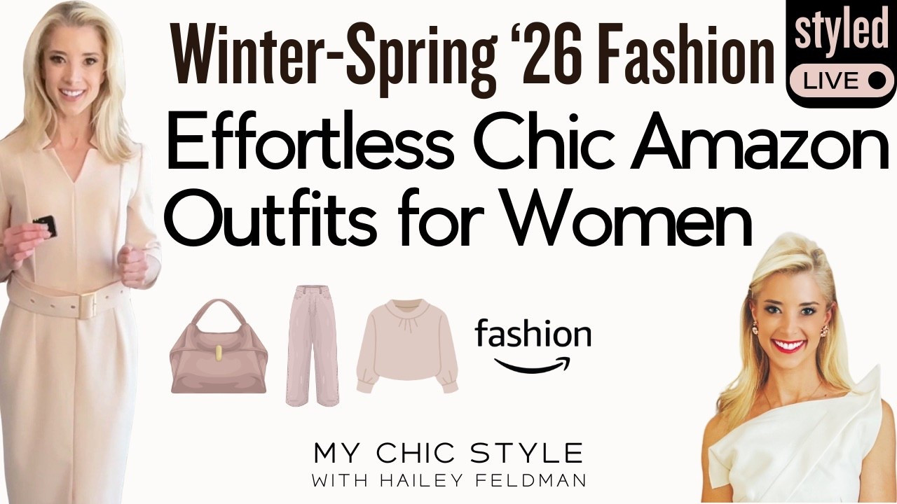 Get Live Styling Tips in Today's Show, "Best Amazon Spring Fashion 2026 Must-Have Clothing & Styling Tips for Women Live" on Amazon Live, 12 pm EST, Tuesday, February 24, 2026!

🌸 Join on Amazon Live: https://www.amazon.com/live/broadcast/9026c84c-713d-448c-8733-0224f664cd5e?linkCode=ilv&ref_=social&tag=haileyfeldman-20

Are you stuck in that "nothing to wear" phase between seasons? Shop Winter to Spring 2026 transitional outfits on Amazon Live with a curated look at the best Amazon fashion finds that work for cold mornings and sunny afternoons.

Learn how to style transitional outfits for women that bridge the gap between February frost and April flowers. "Quiet Luxury" knits paired with 2026’s trending Cloud Dancer color palette and polished lace sheer tops, high waist wide leg jeans, and long wool trench coats. 
• Buy Now, Wear Later Strategy: Investing in pieces that last through Spring Summer 2026.
• 70/30 Strategy: My secret to an expensive look is the 70/30 strategy: 70% affordable Amazon staples mixed with 30% designer investment pieces. I'll define my strategy and teach you how to master this transition from winter to spring 2026 while staying polished and on budget.
• New York Fashion Week Designer Inspired Looks
• The Power of 6: Mix and match 6 key items, including breathable knits and tailored coats, to create 30 outfits.
• Architectural Layering: How to use crisp collars and structured cuffs to "anchor" your cozy base layers for a polished, expensive look.
• Temperature Control: My signature "Shoulder Drape" technique and fabric-weight secrets for surviving 40°F mornings and 65°F afternoons.
• Luxury Maintenance: Pro-tips on making your Amazon finds look like high-end boutique pieces through proper care and the right accessories (belts, scarves, and more).
LTK ootd and LTK day in my life LTK grwm LTK over 40 style LTK petite size friendly 

#LTKOver40 #LTKPetite #LTKootd