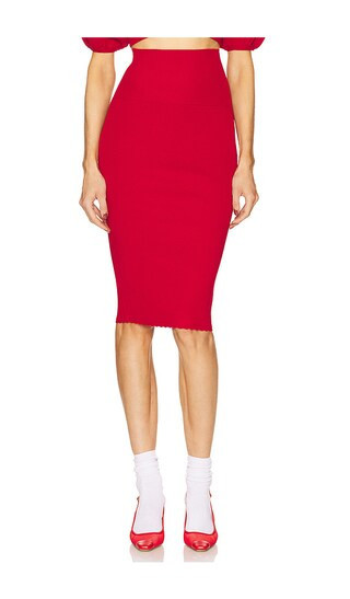 Helsa Luella Midi Skirt in Red. - size XL | Revolve Clothing (Global)