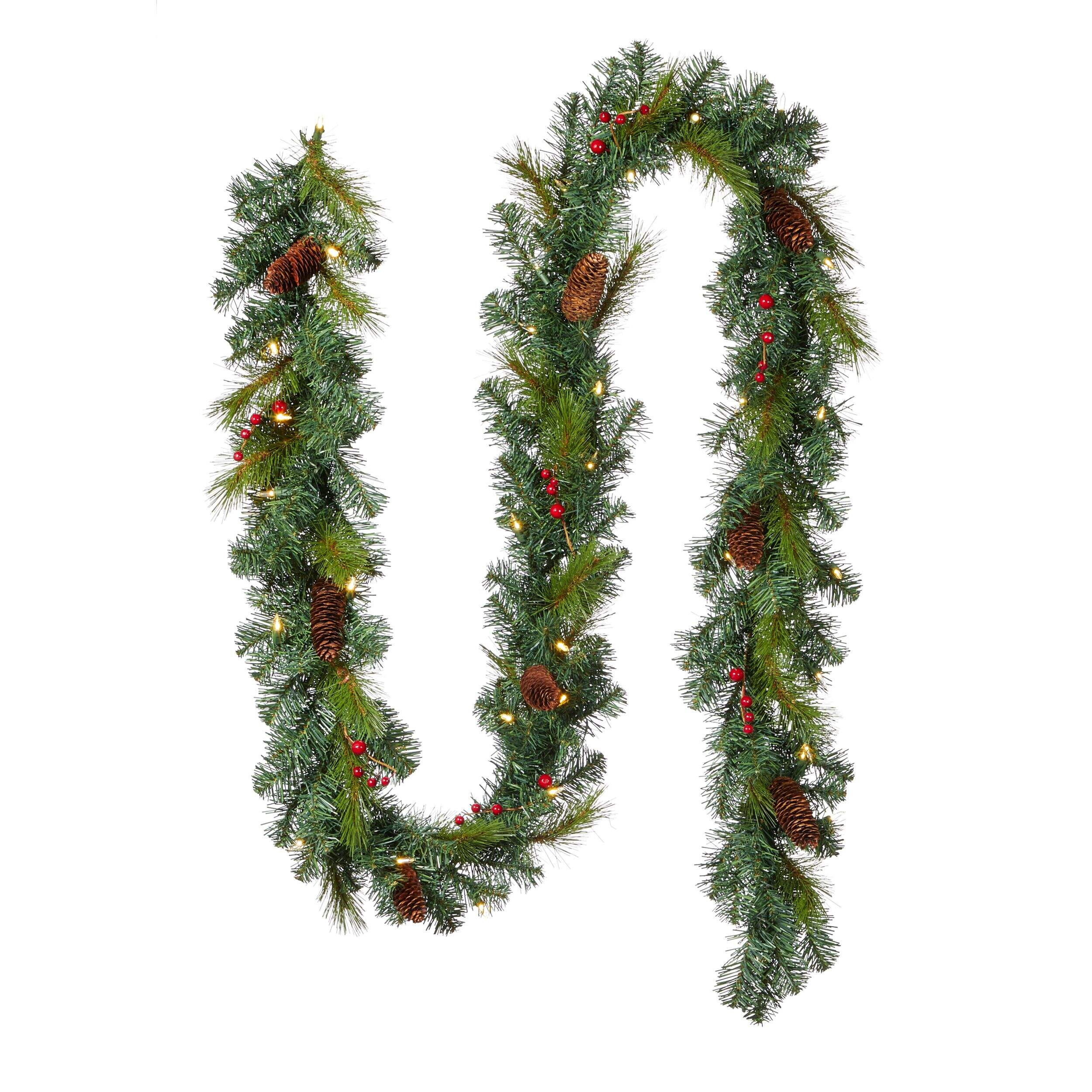 NOMA Carolina LED Pre-Lit Christmas Decoration Artificial Garland, 9-ft#051-3475-0 | Canadian Tire