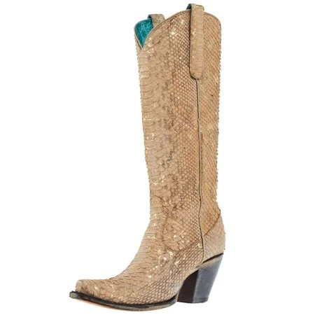 Corral Women s Full Exotic Python Tall Western Boot Snip Toe Natural 9.5 M US | Walmart (US)