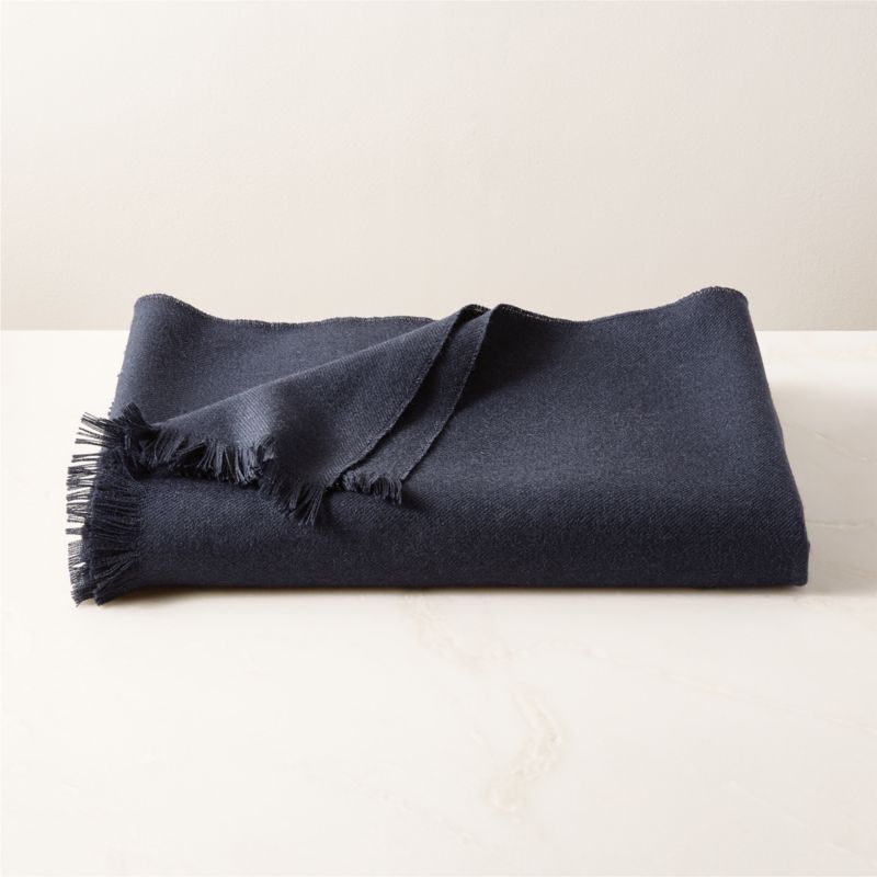 Alpaca Navy Throw Blanket + Reviews | CB2 | CB2