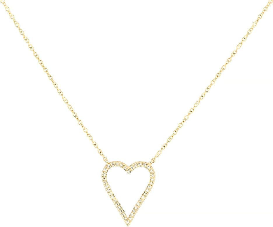 Heart Necklace for Women Trendy Preppy Jewelry Gold Plated Love Heart Pendant, Heart Paperclip Ch... | Amazon (US)