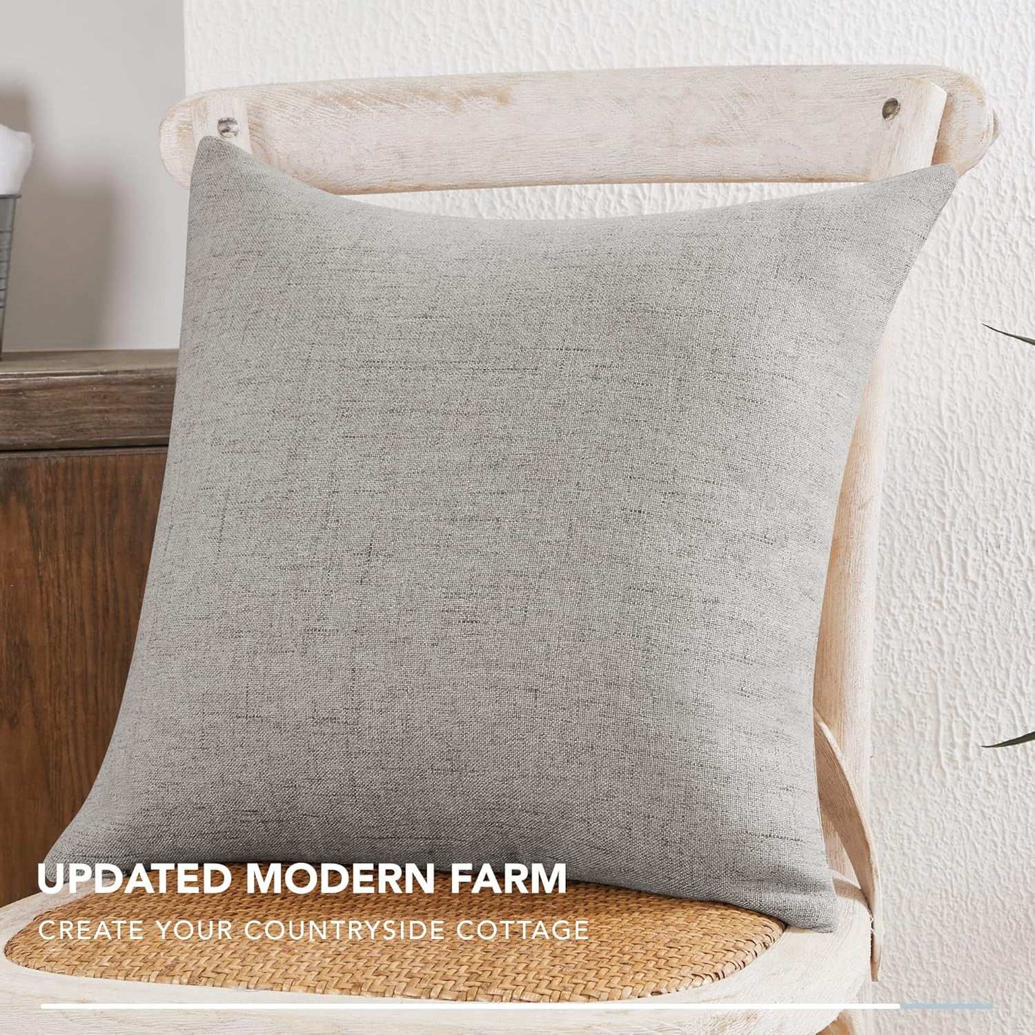Deconovo 26x26 Pillow Covers, Grey Faux Linen Throw Pillow Cover, Couch Cushion Covers for Farmho... | Amazon (US)