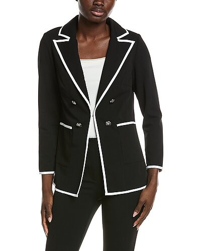 Ming Wang Heritage Fit Stretch Deco Crepe Blazer | Gilt & Gilt City