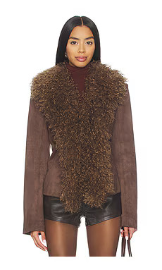 Lovers and Friends Alena Faux Suede Coat in Brown from Revolve.com | Revolve Clothing (Global)
