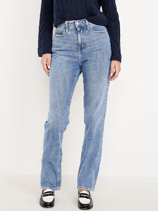 Extra High-Waisted Straight Jeans | Old Navy (US)