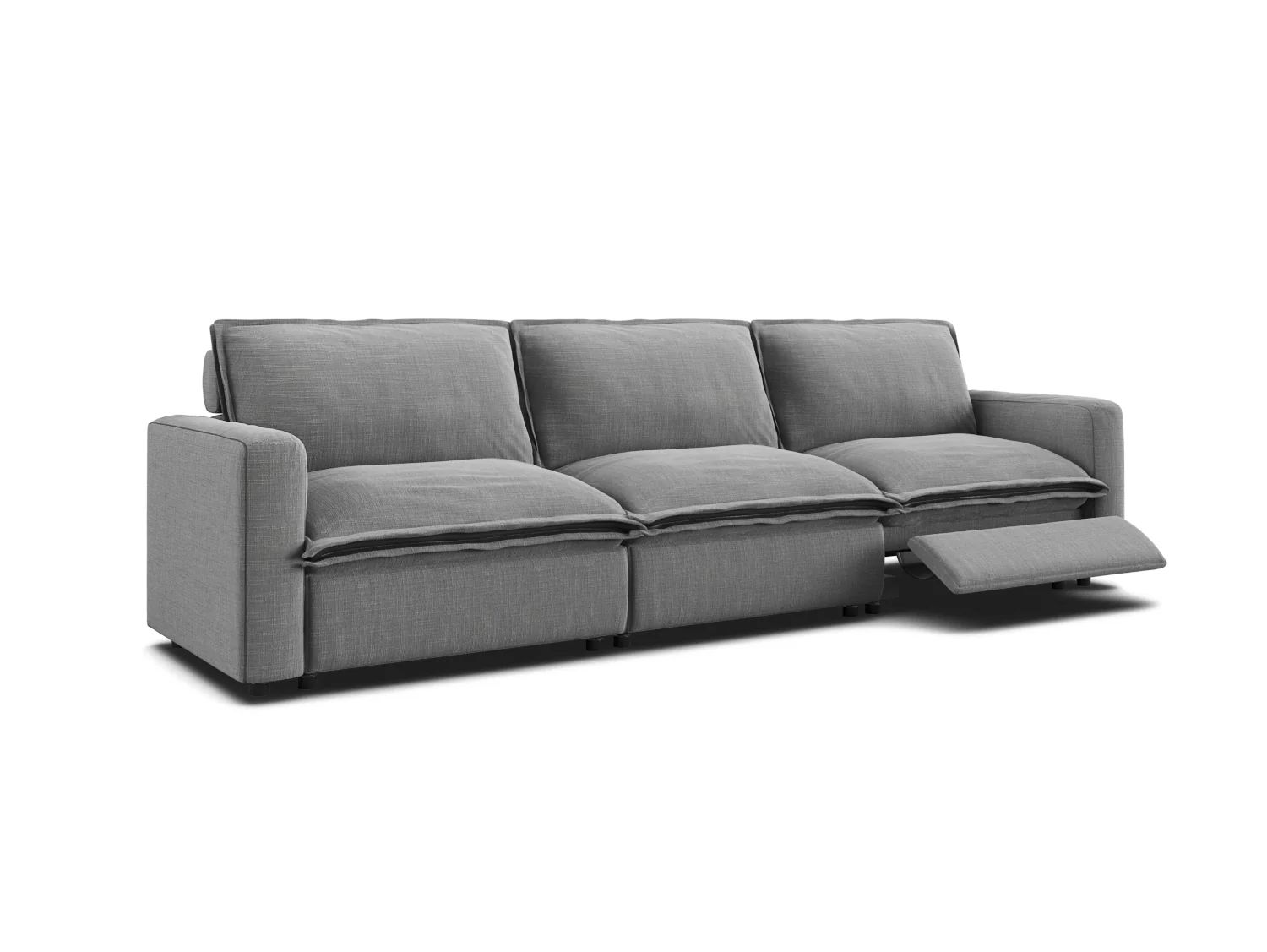 Gloomy Day In 3 Seat Sectional with 1 Recliner | Homebody
