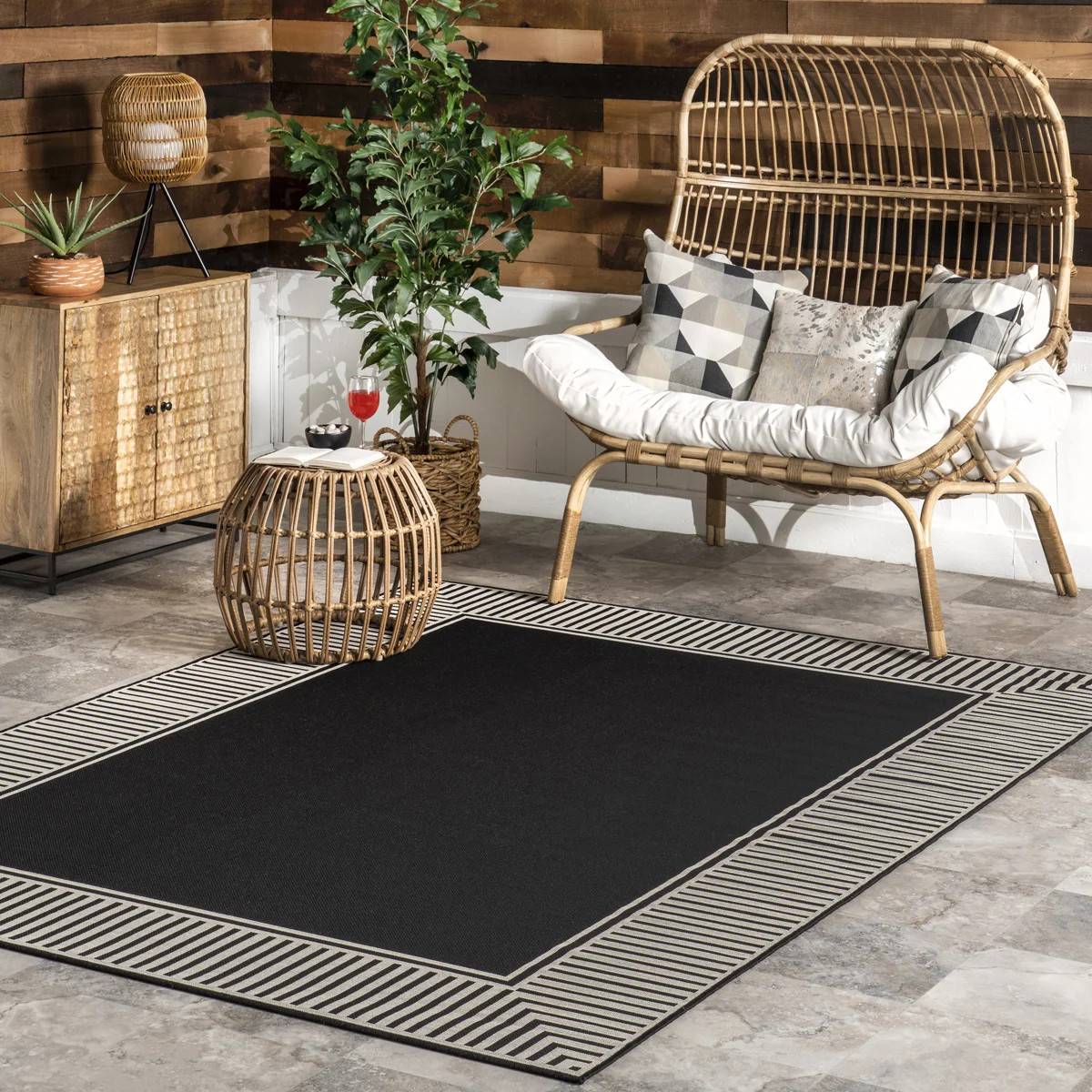 Alegre Bordered Indoor/Outdoor Rug | Wayfair North America