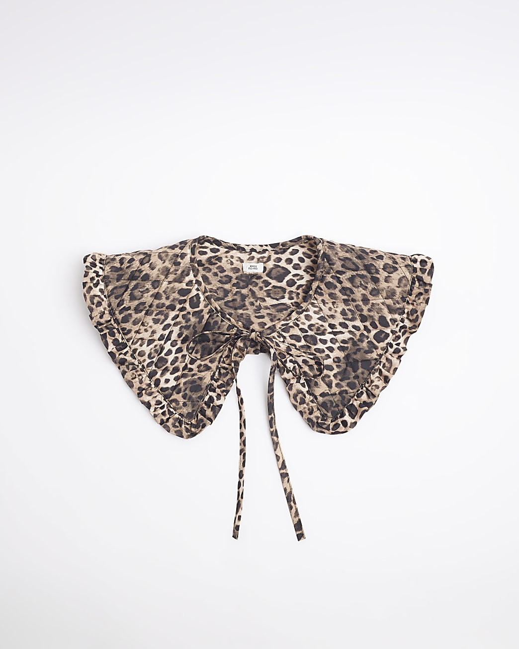 Beige Quilted Leopard Print Collar | River Island UK & IE