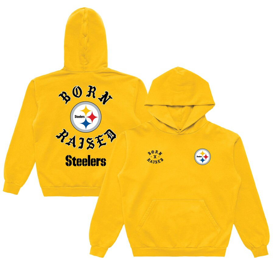 Pittsburgh Steelers Born x Raised Unisex Pullover Hoodie - Yellow | Fanatics