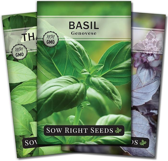 Sow Right Seeds - Basil Seed Collection for Planting - Non-GMO Heirloom Varieties for Indoor & Ou... | Amazon (US)