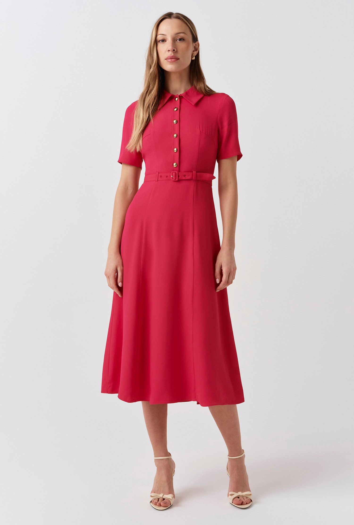 Amanda Collared Crepe Midi Dress | Ghost