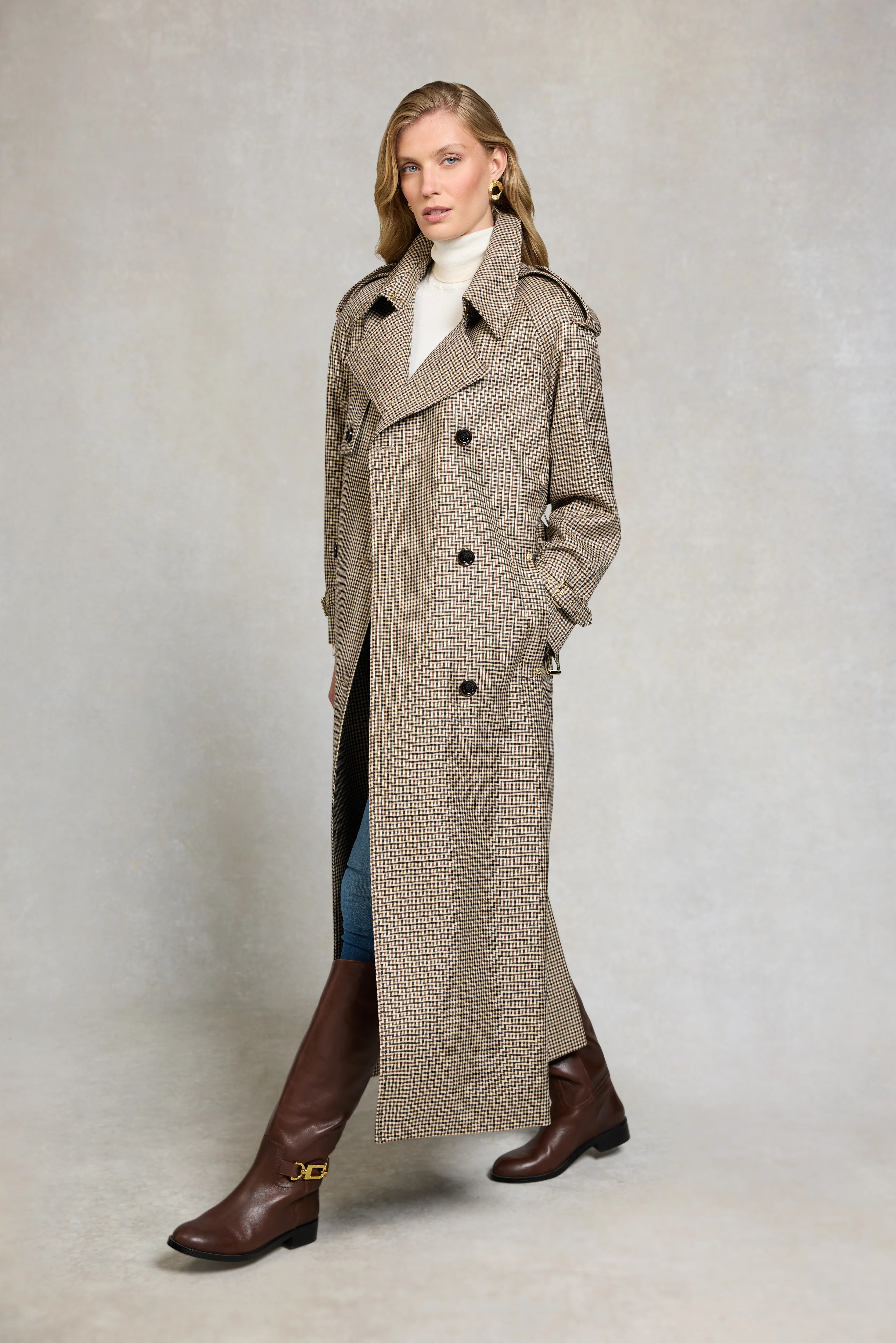 Full Length Soho Trench Coat (Westminster Tweed) | Holland Cooper