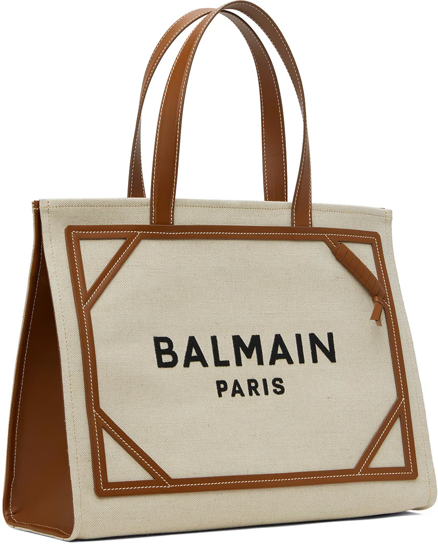 Beige B-Army 42 Canvas Tote | SSENSE