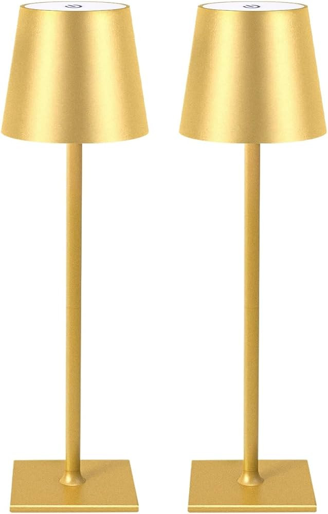 CHLORANTHUS 2 Pack Cordless Table Lamps, 3 Colors Stepless Dimming, 5000mAh Rechargeable Battery ... | Amazon (US)