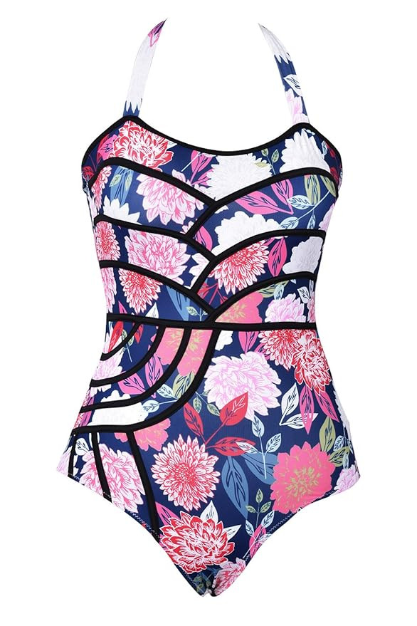 CUPSHE Women's Colourful Fireworks Print One-Piece Swimsuit Beach Swimwear | Amazon (US)