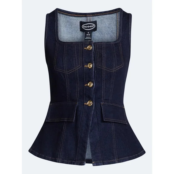 Scoop Women's and Women's Plus Denim Corset Top, Sizes XS-4X | Walmart (US)