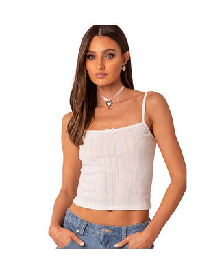 Edikted Women's Pointelle Tank Top - Macy's | Macys (US)